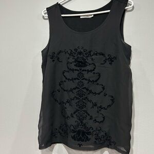 Ricki's Black Embroidered Sleeveless Blouse